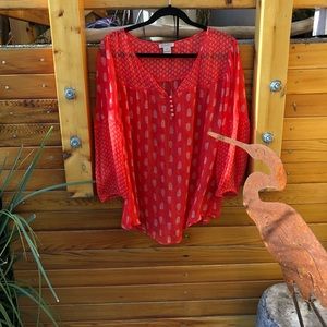 BEAUTIFUL RED BOHO TOP!!